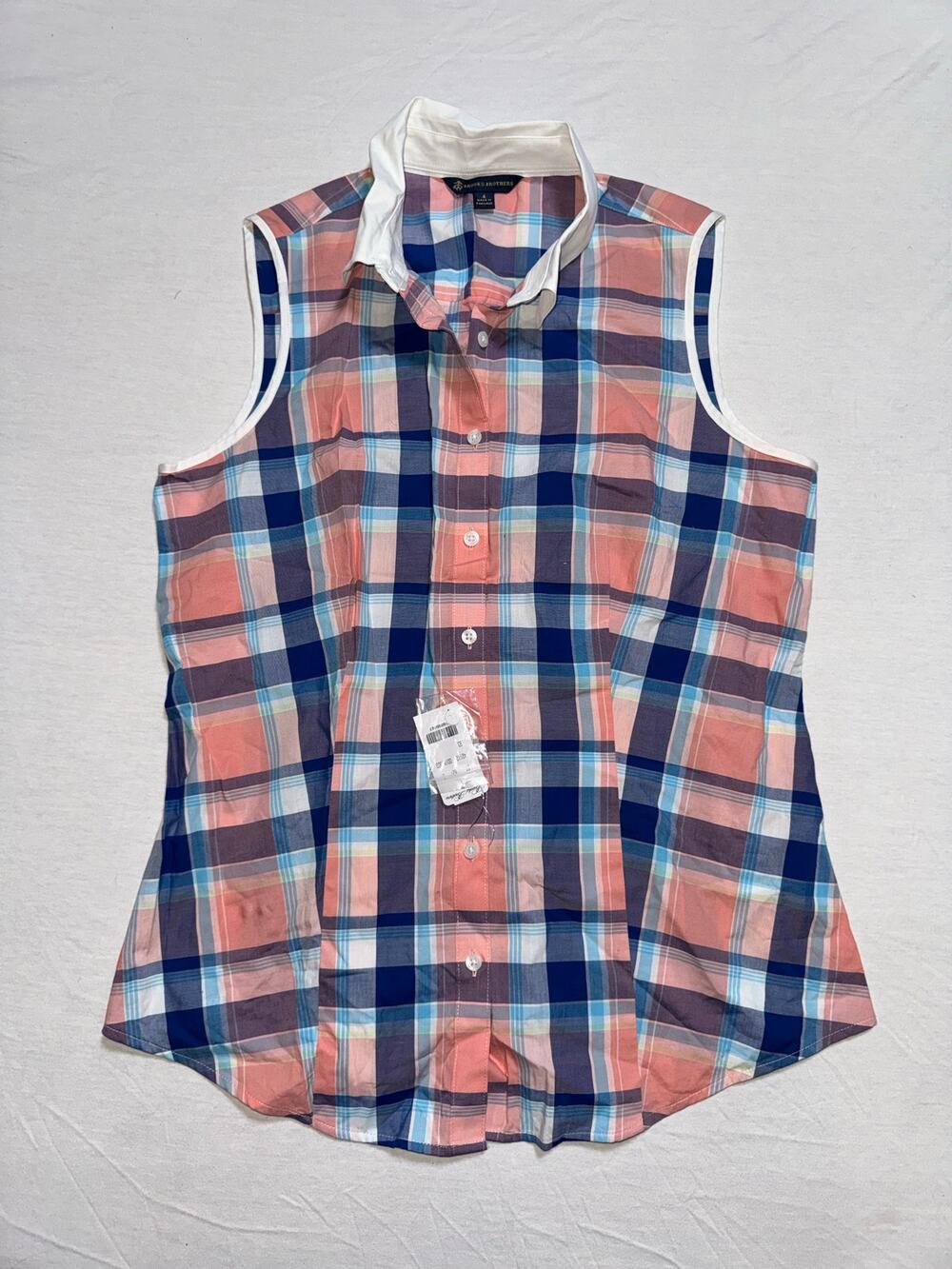 Brooks Brothers - Fitted Sleeveless Stripe Shirt Size 4